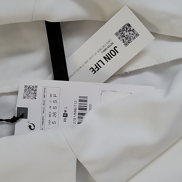 ZARA White NWT Cut Out Sides Tailored Blazer Dress Romper Micro Mini Size Small - Picture 6 of 13